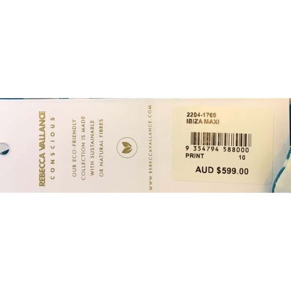 Rebecca Vallance Ibiza Printed Maxi Dress Blue Sz 6 Resort Tropical - Picture 10 of 11